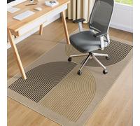 VSIWB 120x180cm Rainbow Office Chair Mat Non-Slip Floor Protector Mat Thin Desk Chair Mat for Hardwood Floors Computer Chair Mats for Home Office, Gaming & Yoga, Beige