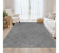 VSIWB Rugs Living Room Large 160 x 230 cm Grey Washable Rugs Non-Slip Soft Fluffy Area Rugs for Bedroom Carpets for Dining Room Lounge Home Kids Office Modern Geometric Floor Mat