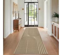 VSIWB Runner Rugs for Hallway 80x200cm Kitchen Rug Washable Non-Slip Carpet Runner Jute Look Outdoor Indoor Rug for Bedroom Living Room Corridor Entryway Porch Long Door Mat, Brown Rainbow