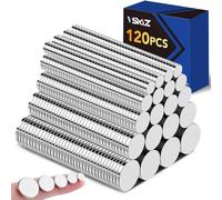 VSKIZ Strong Small Magnets, 120Pcs Tiny Rare Earth Neodymium Refrigerator Magnets, 5 Assorted Sizes for Whiteboard, Crafts, DIY, Kitchen Cabinet