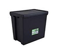 VSL 92 LITRE WHAM BAM HEAVY DUTY PLASTIC STORAGE BOXES - BLACK RECYCLED PLASTIC - SUPER STONG