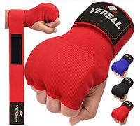 VSL Boxing Hand Wraps Inner Gloves, Gel Padded Quick Wraps Elasticated Wrist Support Bandages, Fist Protector Martial Arts MMA Punching Speed Bag Training Under Mitts Handwraps (Red, S/M)