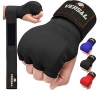 VSL Boxing Hand Wraps Inner Gloves, Gel Padded Quick Wraps Elasticated Wrist Support Bandages, Fist Protector Martial Arts MMA Punching Speed Bag Training Under Mitts Handwraps (Black, S/M)
