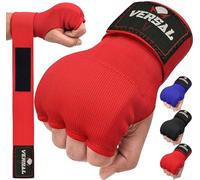 VSL Boxing Hand Wraps Inner Gloves, Gel Padded Quick Wraps Elasticated Wrist Support Bandages, Fist Protector Martial Arts MMA Punching Speed Bag Training Under Mitts Handwraps (Red, L/XL)