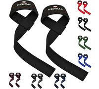 VSL Weight Lifting Straps Neoprene Padded Wrist Wraps, 100% Cotton Hand Bar Grips Support Gym Straps for Deadlift Powerlifting Crossfit Strength Training Weightlifting Straps (Black)