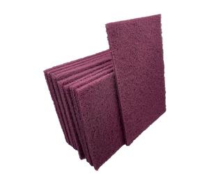 VSM 402395 Abrasive Hand Pad, 6" x 9", Fine Grade, Maroon (Pack of 10)