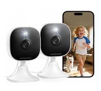 VSMAHOME 4MP Indoor Security Camera 2 Packs, 5G/2.4G WiFi CCTV Cameras for Home Security, IP66 Waterproof Indoor Camera with Night Vision, Two-Way Talk, Pet/Baby Monitor, SD Card(Not Included)