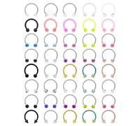Vsnnsns 14G 16G 18G Septum Rings Piercing Jewelry 316L Stainless Surgical Steel Horseshoe Septum Nose Rings Snake Bite Lip Ring Daith Rook Earrings Smiley Piercing Jewelry for Women Men 8MM 10MM 12MM