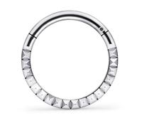 Vsnnsns 16G 18G 20G Titanium Septum Rings Daith Piercing Jewelry Clicker Septum Jewelry Cubic Zirconia Septum Rings Daith Earrings Piercing Jewelry Hoops For Women Men, Metal, titanium