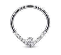 Vsnnsns Astm F136 Titanium Septum Rings 16G 18G 20G Daith Piercing Jewelry Clicker Septum Jewelry CZ Opal Septum Rings Daith Earrings Piercing Jewelry Hoops For Women Men, Metal, cubic zirconia