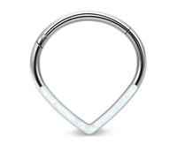 Vsnnsns Astm F136 Titanium Septum Rings 16G 18G 20G Daith Piercing Jewelry Clicker Septum Jewelry CZ Opal Septum Rings Daith Earrings Piercing Jewelry Hoops For Women Men, Metal, created opal