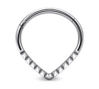 Vsnnsns Astm F136 Titanium Septum Rings 16G 18G 20G Daith Piercing Jewelry Clicker Septum Jewelry CZ Opal Septum Rings Daith Earrings Piercing Jewelry Hoops For Women Men, Metal, titanium