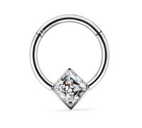 Vsnnsns G23 Titanium Septum Rings 16G 18G 20G Daith Piercing Jewelry Clicker Septum Jewelry CZ Opal Septum Rings Daith Earrings Piercing Jewelry Hoops For Women Men, Metal, cubic zirconia