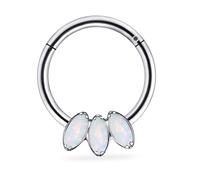 Vsnnsns G23 Titanium Septum Rings 16G 18G 20G Daith Piercing Jewelry Clicker Septum Jewelry CZ Opal Septum Rings Daith Earrings Piercing Jewelry Hoops For Women Men, Metal, created opal
