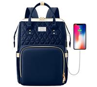 VSNOON Laptop Backpack for Women, 15.6 Inch Travel Backpack Wide Open | Stylish Laptop Rucksack with USB Charging Port, Water Resistant Work Bag Computer Backpack for Women, Blue