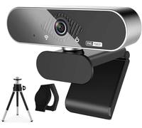 Vsofiot Webcam, 1080P Pro HD Webcam with Stereo Microphone, 110° Wide Angle, Privacy Cover, Tripod, for Conferencing, Live Streaming, Recording, Compatible with Skype/Zoom/YouTube