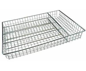 Vsorce4u 1 x 5 Compartment Chrome Wire Cutlery Tray Kitchen Utensil Drainer Rack Organiser Storage Flat Drawer Organiser