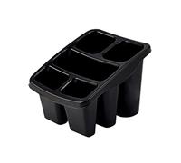 Vsorce4u 1 x 5 Compartment Plastic Cutlery Drainer Caddy - Sink Plate Tray Utensils Holder Storage Drainer Caddy Pot Container Stand Rack