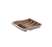 Vsorce4u 1 x Rose Gold 5 Compartment Plastic Cutlery Tray Cutlery Holder Cutlery Utensils Drawer Organizer Cutlery Rack Stand