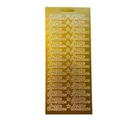 Vsorce4u 1 x Sheet 28 Greetings & Stars Happy Christmas Peel Off Sticker Sheet for Crafting Card Making Scrapbook Craft Invitations (Gold)