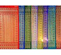 Vsorce4u 1 x Sheet Super Sparkly Borders Peel Off Sticker Sheet for Crafting, Card Making, Scrapbook Craft, Invitations (Turquoise Sparkle)