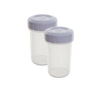 Vsorce4u 2 x 400ML Plastic Airtight Beaker With Screw Lid - Food, Dry Food, Liquid Storage Container, Holder, Box - Travel Shaker