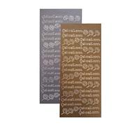 Vsorce4u 2 x Gold & Silver Sheets - Get Well Soon Peel Off Sticker Sheet for Crafting, Card Making, Scrapbooking and Art & Craft