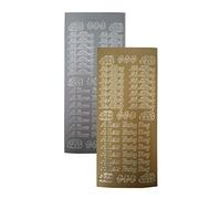 Vsorce4u 2 x Gold & Silver Sheets - It's A Boy, A New Baby Boy Peel Off Sticker Sheet for Crafting, Card Making, Scrapbooking and Art & Craft