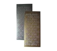 Vsorce4u 2 x Gold & Silver Sheets - Seasons Greetings with Mini Stars Peel Off Sticker Sheet for Crafting, Card Making, Scrapbooking and Art & Craft