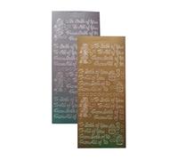 Vsorce4u 2 x Gold & Silver Sheets - "to, from, Both, You, Off, All" Peel Off Sticker Sheet for Crafting, Card Making, Scrapbooking and Art & Craft