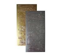 Vsorce4u 2 x Gold & Silver Sheets - "Transport" Peel Off Sticker Sheet for Crafting, Card Making, Scrapbooking and Art & Craft