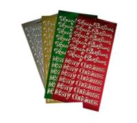 Vsorce4u Sparkly Merry Christmas Peel Off Sticker Sheet Card Making Craft Glitter (Silver)