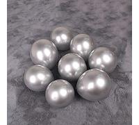 Vsosfiza 100pcs Silver Metallic Balloons, 5inch Round Silver Latex Balloons for Birthday, Wedding, Unicorn Party, Christmas, Graduation