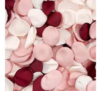 Vsosfiza 200 PCS Rose petals for Wedding,Reusable Silk Petals,Artificial Scatter Petals for Wedding Walk,Valentine's Day,Bridal Showers(Burgundy/Pink)