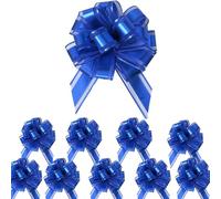 Vsosfiza Small Pull Bows, 10 PCS 4 Inch Navy Blue Gift Bows for Wrapping,Basket, Wedding,Birthday Party,Flower Bouquet Decoration