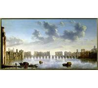 VsoxA Famous Painting Classic Picture Canvas Picture Old London Bridge by Claude De Jongh Canvas Picture for Living Room Decor 60x90cm