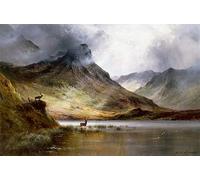 VsoxA Famous Painting Modern Print Mural Art the Herds O'aberdeen by Alfred De Breanski for Home Decor 60x90cm