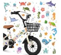 Vspek 6 Pcs Ocean Animals Stickers, Bike Stickers for Frame, Waterproof Skateboard Sticker, Helmet Sticker, DIY Cartoon Decoration for Bicycle Room Wall Cabinet Window Laptop Motorcycle Car Decals