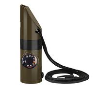Vspek 7 in 1 Survival Whistle, Camping Survival Tool, Emergency Whistle Compass/Thermometer/LED Torch/Magnifier/Mirror with Lanyard Safety Kit, Outdoor Multifunctional Tool for Camping, Hiking