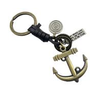 Vspek Anchor Keychain, Key Pendant Made of Leather and Metal, Personalized Keyring Key Chain Lucky Charm Gift for Valentine's Day, Birthday, Christmas and Anniversary, for Lovers, Husband, Boyfriend