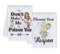 Vspek Kitchen Towels Set of 2, Funny Kitchen Absorbent Dish Hand Towels Tea Towels, Gifts for Mom from Daughter & Son, Cleaning Supplies Home Decorations Housewarming Birthday