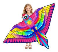 Vspek Large Colorful Parrot Kite, Single Line Colorful Beginner Kite with Winding Handle Line for Adults Kids, Beach Park Flying Activities Outdoor Games Birthday Gift