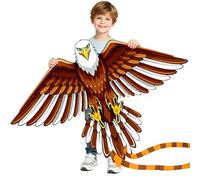 Vspek Large Eagle Kite, Brown Cartoon Kites for Kids Ages 4-8 Easy to Fly, Adults Single Line Beginner Kites with Kite String, Long Tail, Outdoor Games Park Activities, Birthday Gift