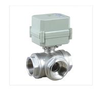 VSPPJYFG AC110V-230V 3/4/7 Wires Electric Actuator Valve DN20 3 Way L/T Port SS304 3/4'' 1.0Mpa Torque 10Nm On/Off Time 15sec(L Port,AC-CR502)