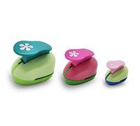 VSREI Flower Hole Punch, Paper Punches, Flowers Puncher, FlowerPunches for Paper Crafts, Hole PuncherFloral, Five Petal Flower Shaped Hole Punch, 9mm, 16mm, 25mm Floral Hole Punches Set (Random Color)