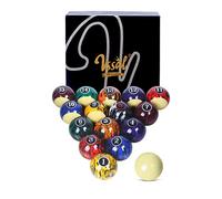 VSSAL Premium Pro Resin Billiard Balls Set Pool Table Balls Marble-Swirl Style 2-1/4" Regulation Size Complete 16 Ball Set (Super Durable AAA-Grade)