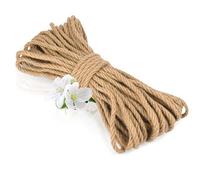 vsshe 10m Jute Rope, 8mm Thick Jute Twine String, Natural Braided Jute Garden Rope for Cat Scratching Post Ropes, Gardening, Camping, Decoration, Gift Wrapping and Craft Decoration (Brown)