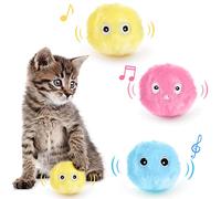 vsshe 3Pcs Interactive Cat Toys, Plush Catnip Balls with Sounds, Refillable Indoor Squeaky Balls Kitten Toys for Indoor Cat Dog Kitty Kitten Puppy Exercise