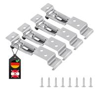 vsshe 4 Pack Plate Holder for Cars, Frameless Invisible, Stainless Steel Number Plate Holder, Universal Number Plate Holder, No Vibration, Firm And Stable, Rusty Spring Steel for Trailer Caravans