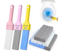 vsshe 9PCS Pumice Stone for Toilet, Toilet Pumice Cleaning Stone with 3 Handles, Replaceable Pumices Blocks Toilets Cleaner, for Cleaning Supplies Bathroom Pool Toilets Limescale Remover